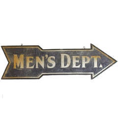 1900s Double-Sided Wood Men's Department Sign 8