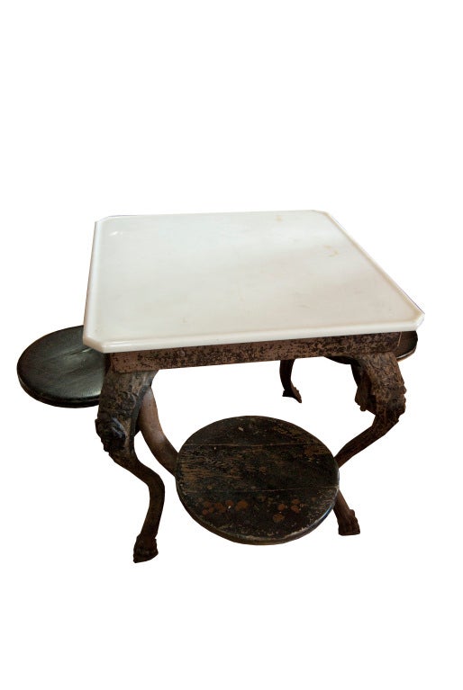 1900's American Cast Iron Ice Cream Parlor Table