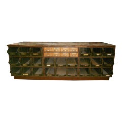 1930's Hardware Store Storage Cabinet