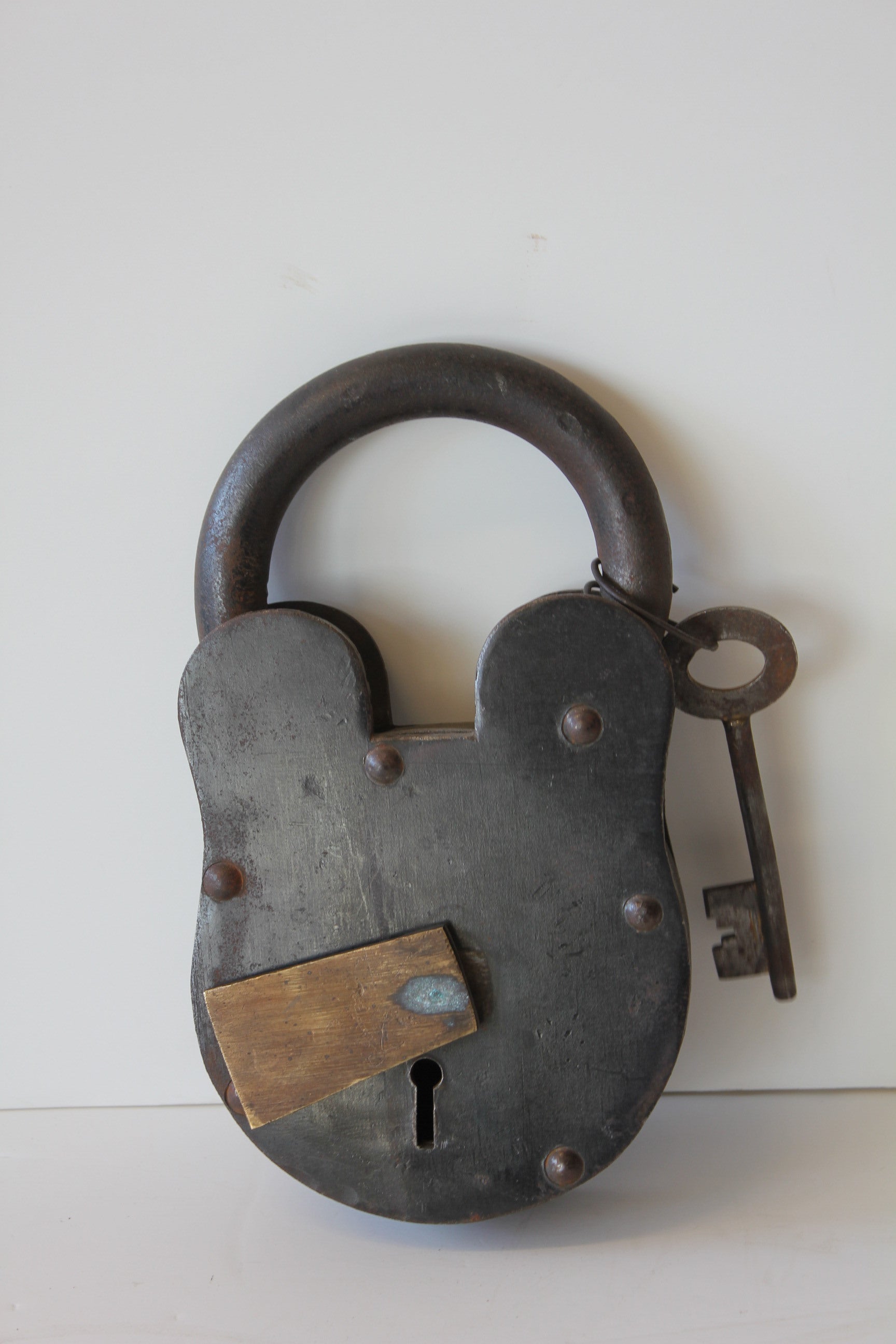 Giant Antique Iron Padlock & Key