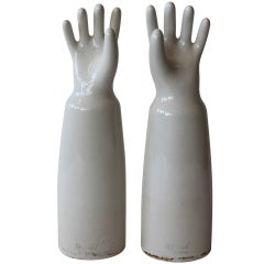 Vintage Giant American Industrial Porcelain Glove Molds, 90 available