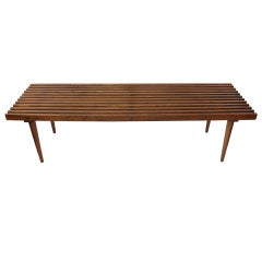 Mid Century George Nelson Style Wood Slat Bench/Coffee Table