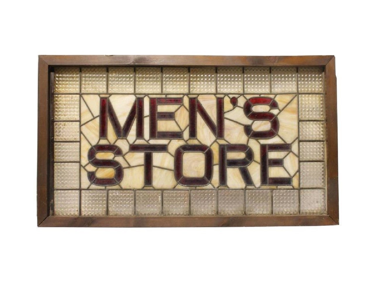 1900's Original Stain Glass Department Store Sign " Men's Store "