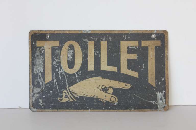 Antique double sided tin sign 