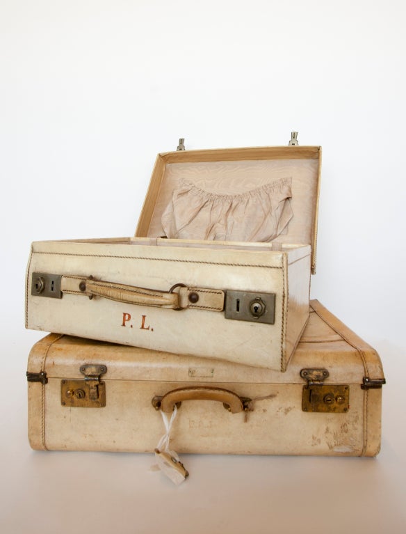 20th Century Vintage English pig skin suitcases