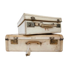 Antique English pig skin suitcases