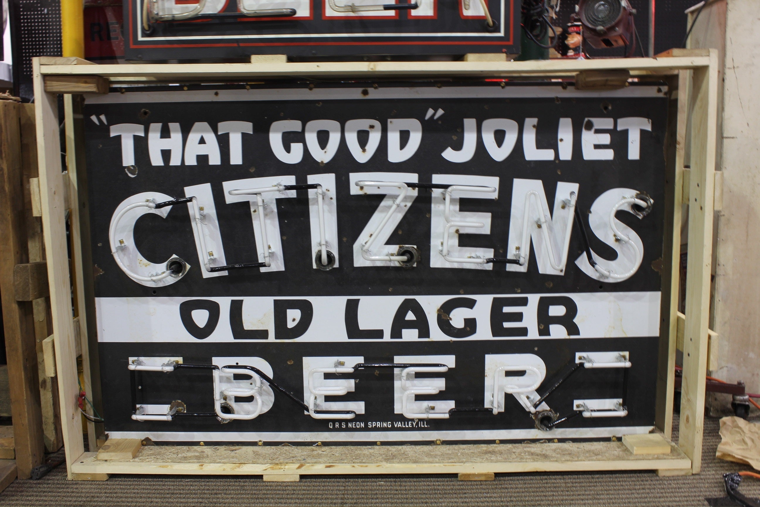 Rare 1930's Porcelain Neon Can Beer Sign