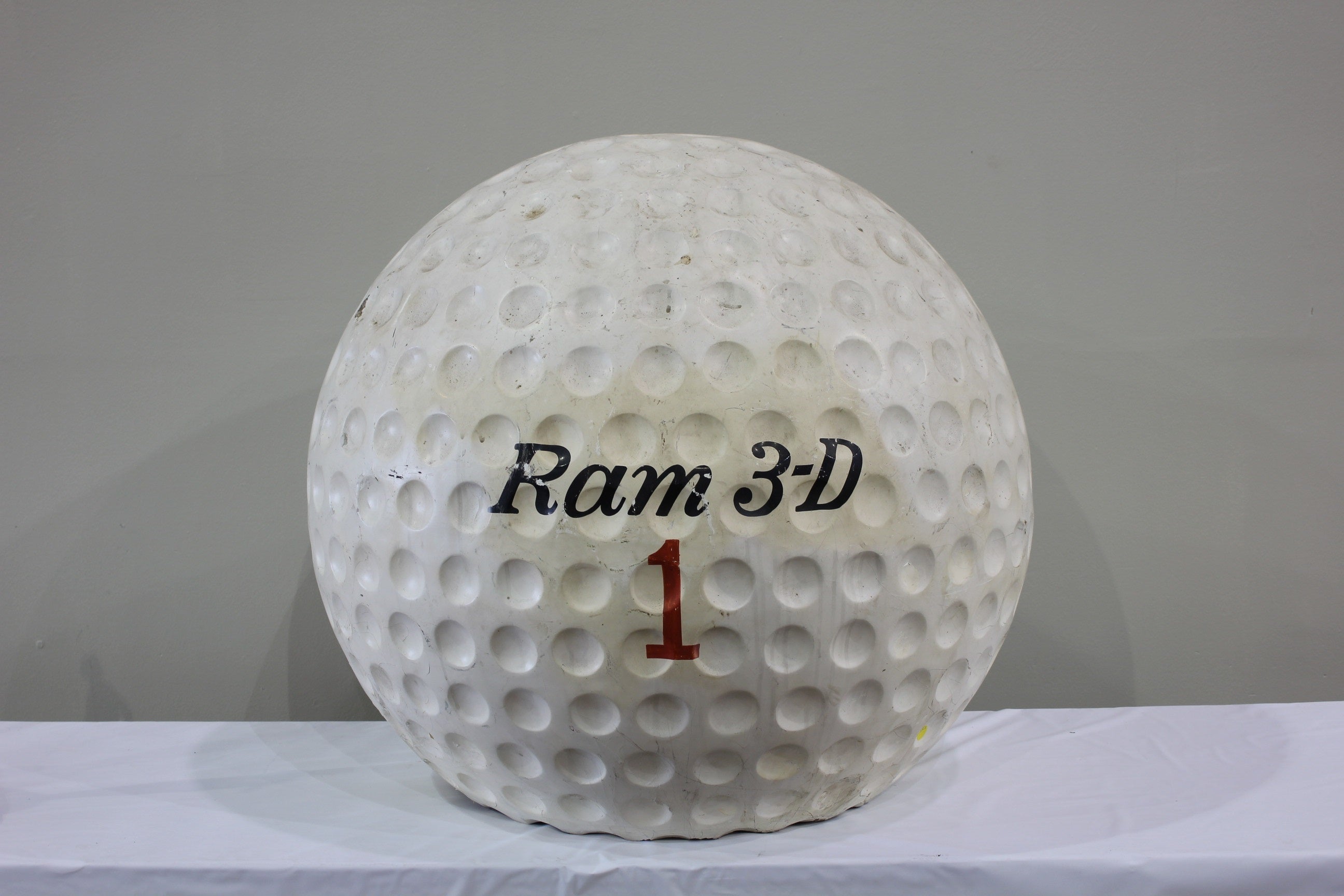 Vintage Giant Fiberglass Ram 3-D Prop Golf Ball