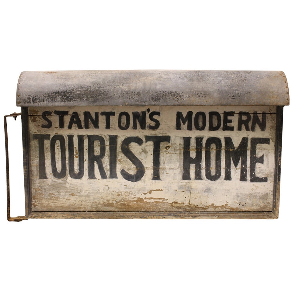 1920's Light Up " Tourist Home " Double Sided Sign For Sale