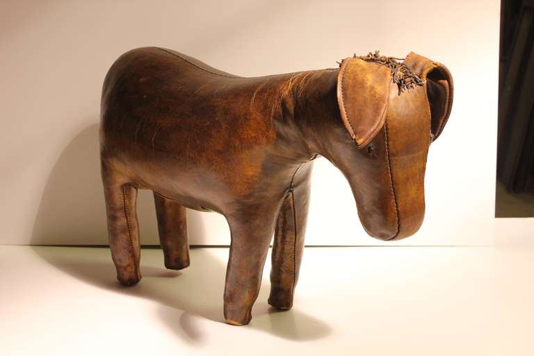 Mid-Century Modern 1960's Abercrombie & Fitch Leather Donkey By Omersa