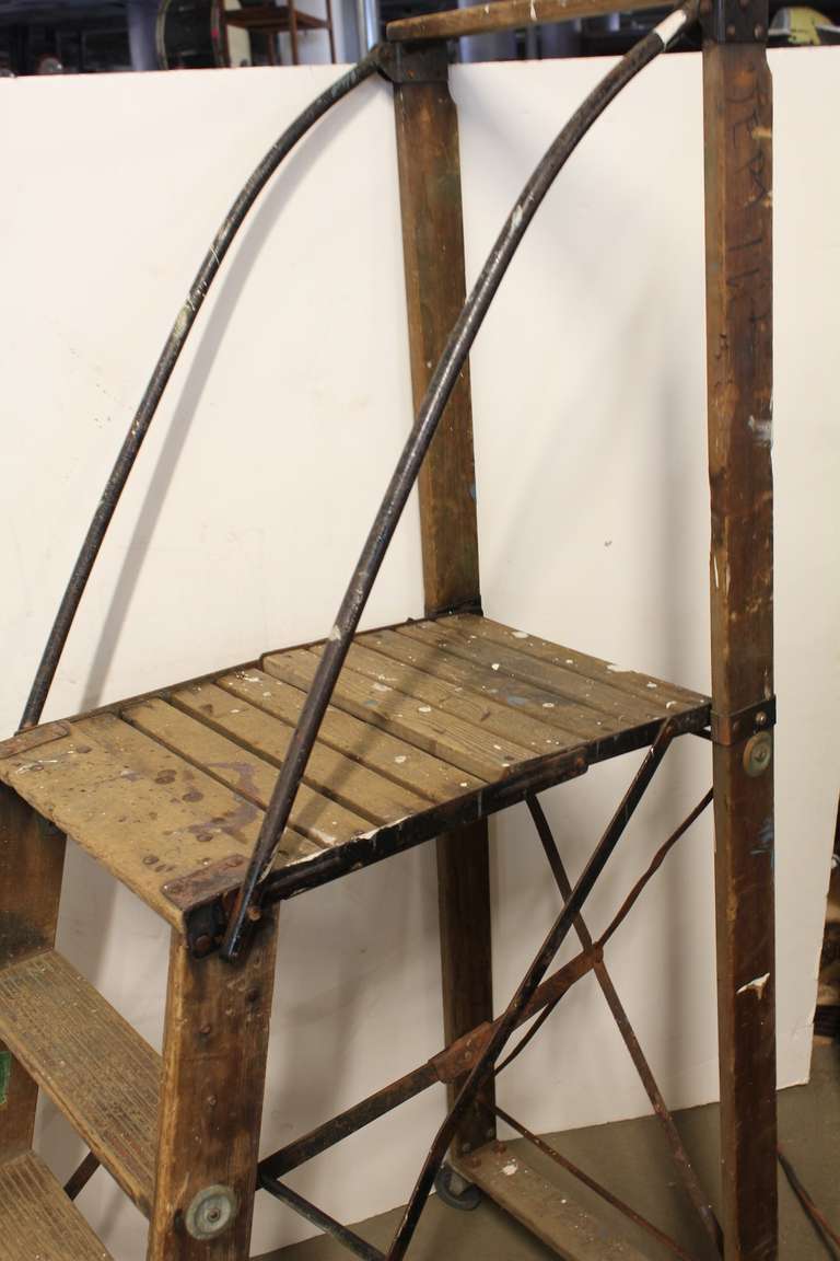 Industrial 1900's Department Store Ladder