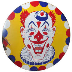 Vintage Original 1930's Enameled U.S. Route 66 Fairyland Amusement Park Clown Sign