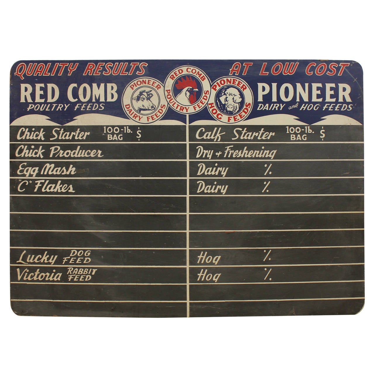 Vintage Advertising Chalkboard For Sale at 1stdibs