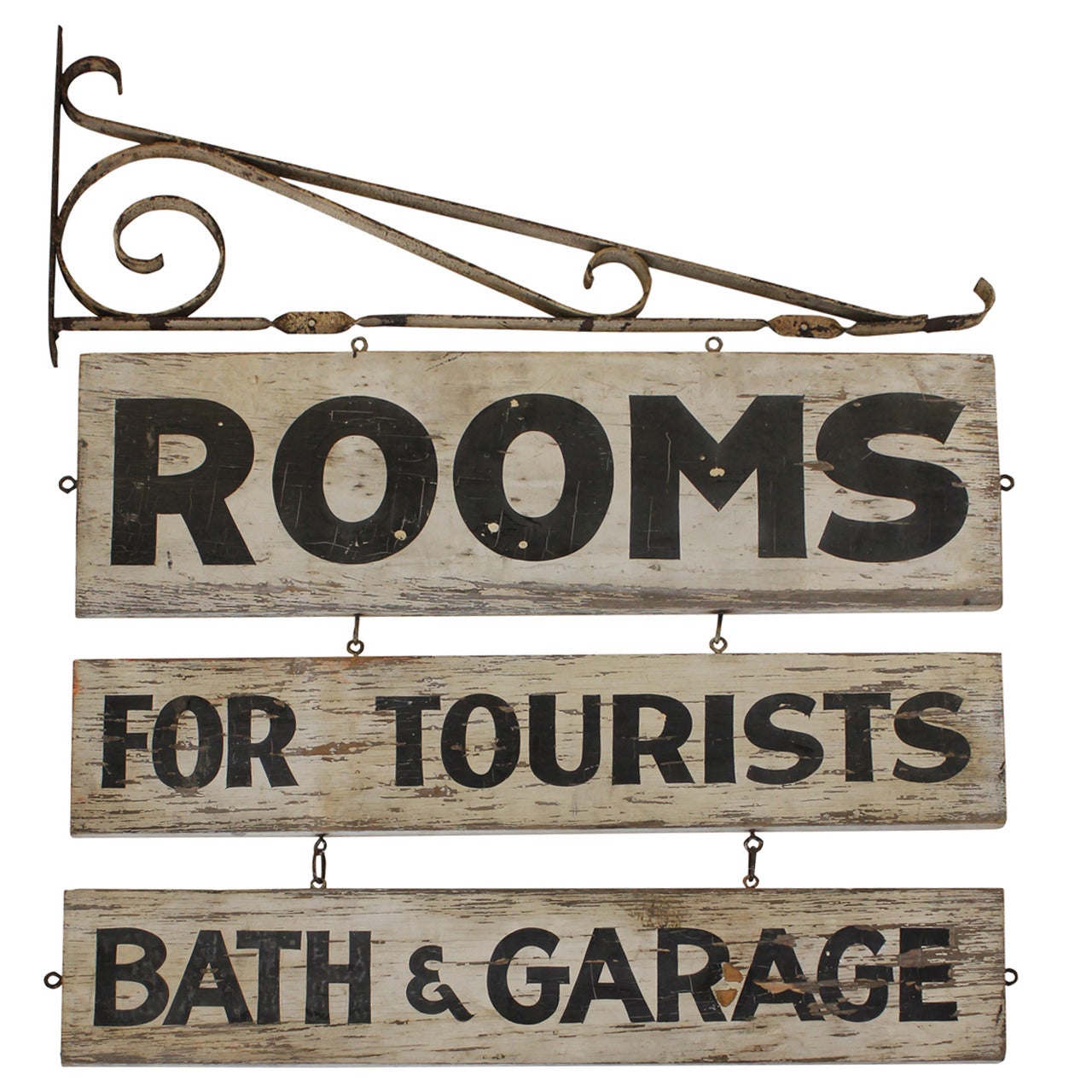 Vintage Double-Sided Rooms for Tourists Sign