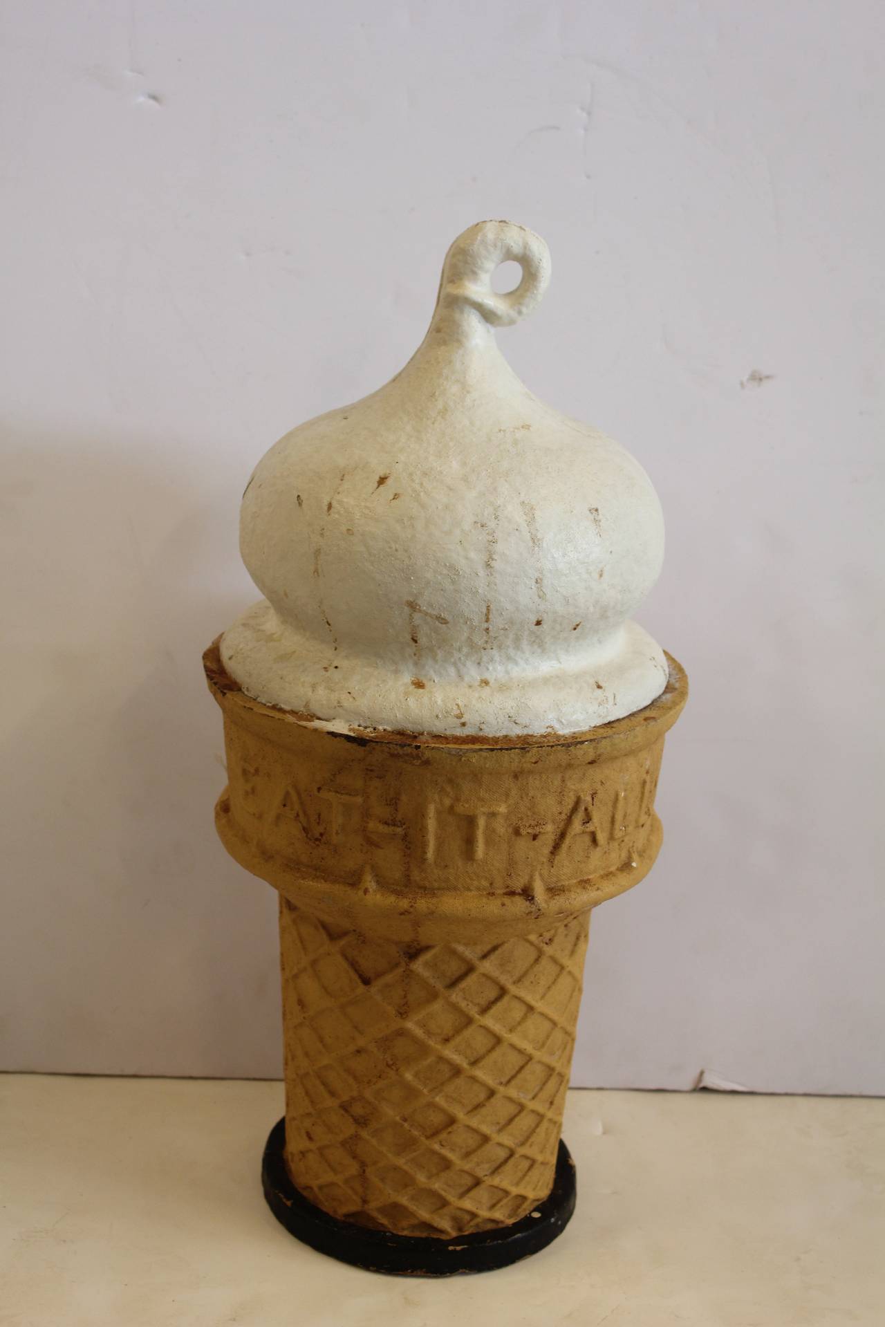 1950s PapierMâché Ice Cream Cone Trade Sign, "EatItAll" at 1stdibs