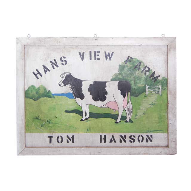 Vintage hand painted Farm Sign at 1stDibs
