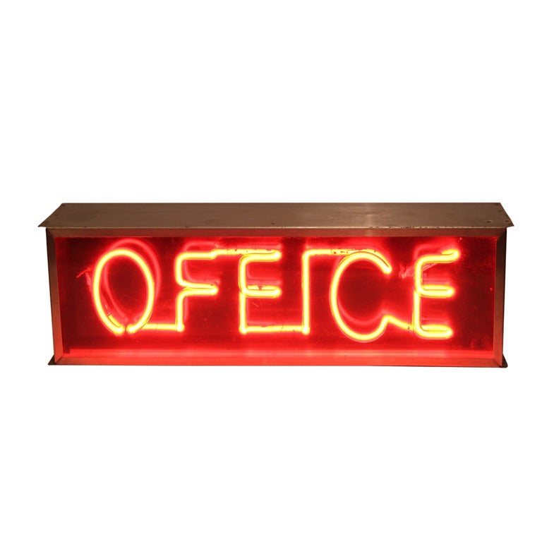 1950's Neon Office Sign at 1stDibs neon office signs, office neon