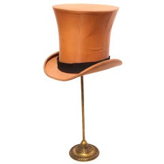 Antique Dobbs Gentleman's Hat With Brass Stand