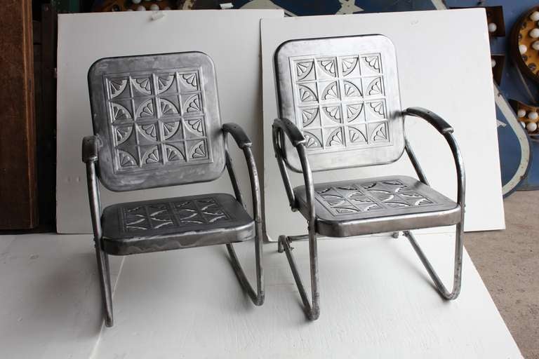American Mid Century Metal Garden Chairs For Sale
