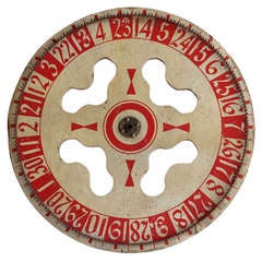 Antique Hand Painted Carnival Game Wheel