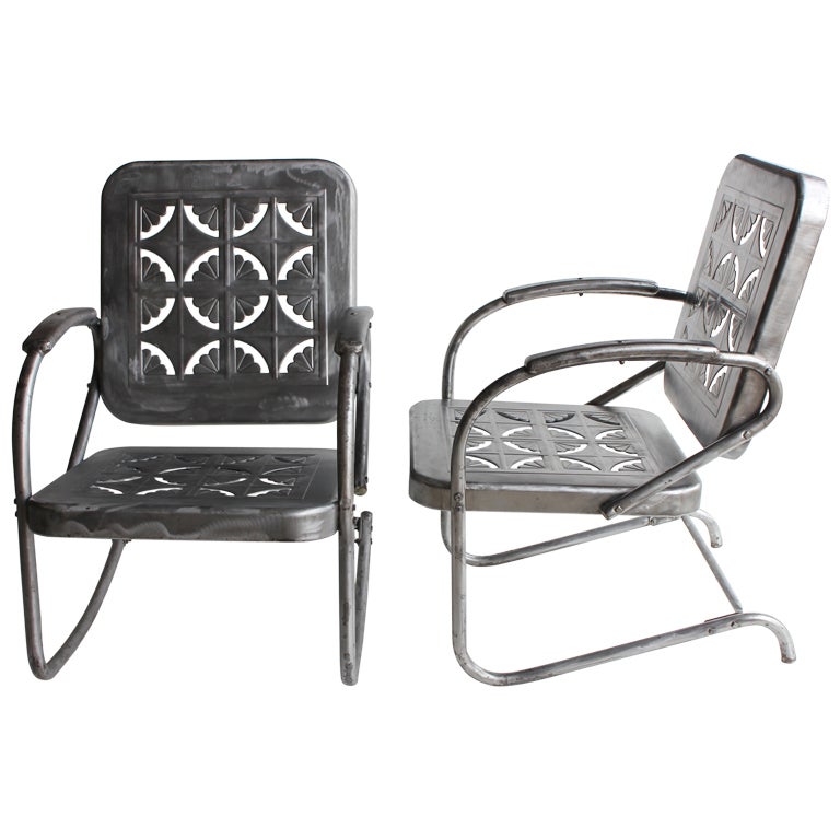 Mid Century Metal Garden Chairs For Sale