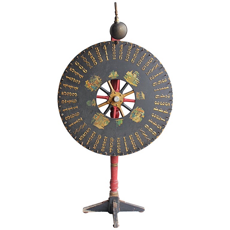 Antique Light Up Game Wheel For Sale