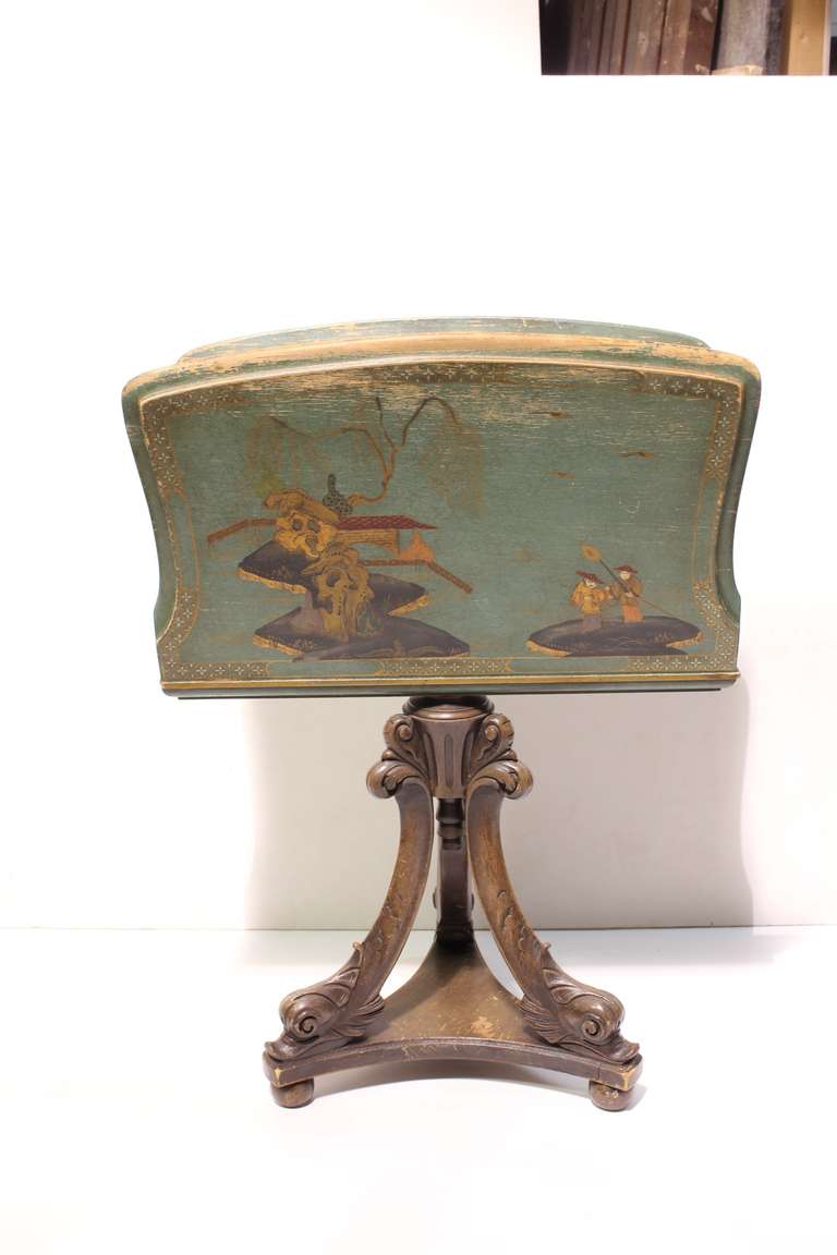 1920's hand Painted Decorative Magazine Holder For Sale at 1stdibs