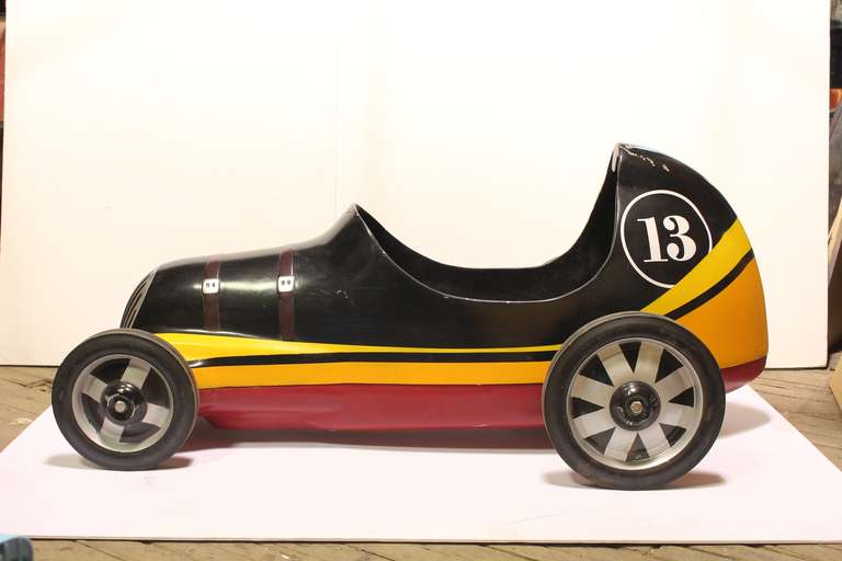 Vintage "Lucky 13 " Soap Box Derby Carnival Ride Car For Sale at 1stdibs