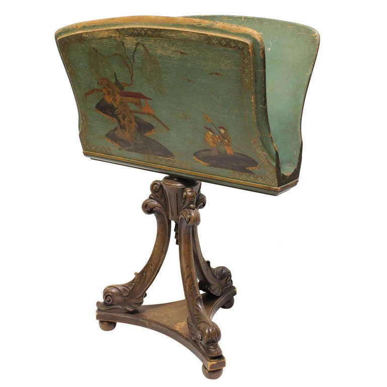 1920's hand Painted Decorative Magazine Holder For Sale at 1stdibs