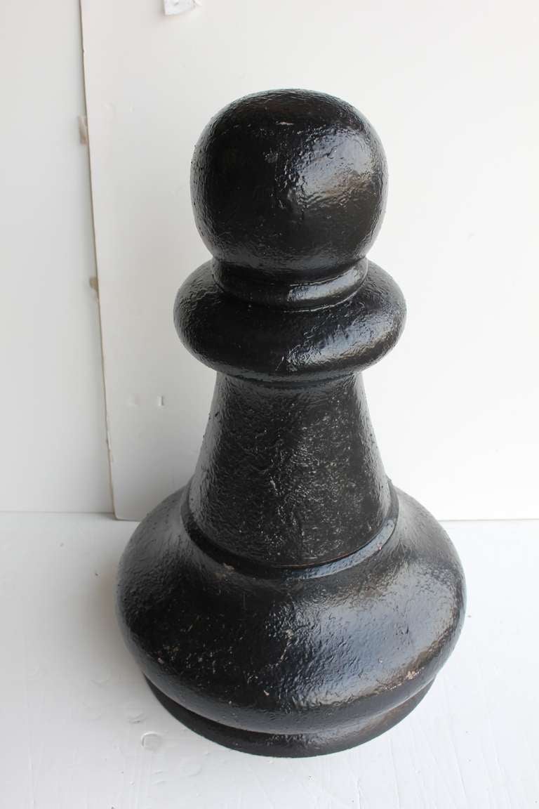 Mid-Century Modern Giant Mid Century Wooden Pawn Chess Sculpture