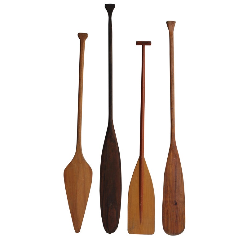 Collection of Vintage Wooden Oars