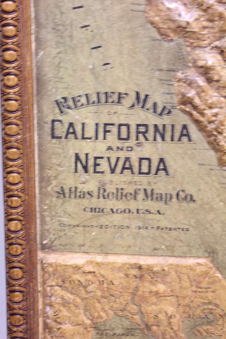 california raised relief map