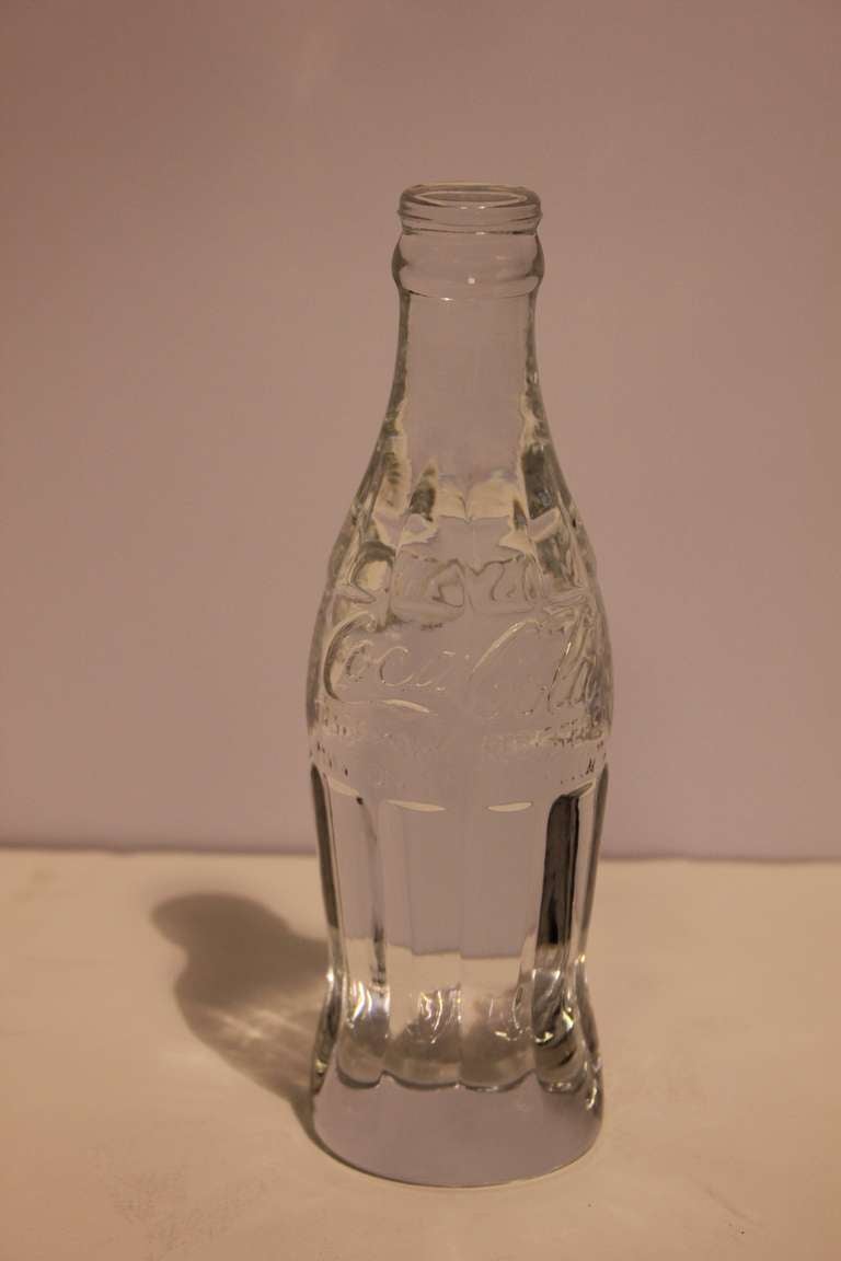 Crystal Coca Cola bottle paperweight.