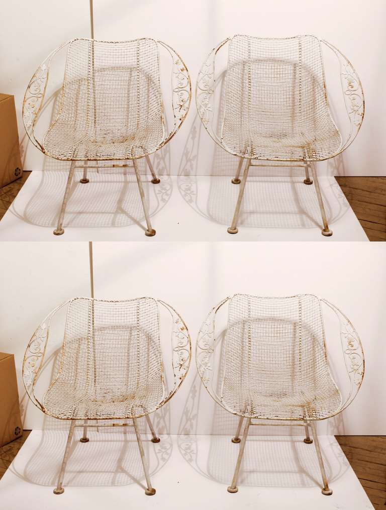 Rare Woodard Wrought Iron Garden Armchairs