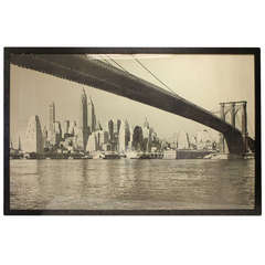 Over Sized Original 1950
s Print Of Brooklyn Bridge New York City
