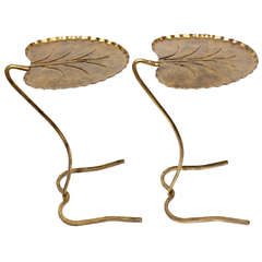 Gold Leaf Salterini Lily Pad Accent Tables