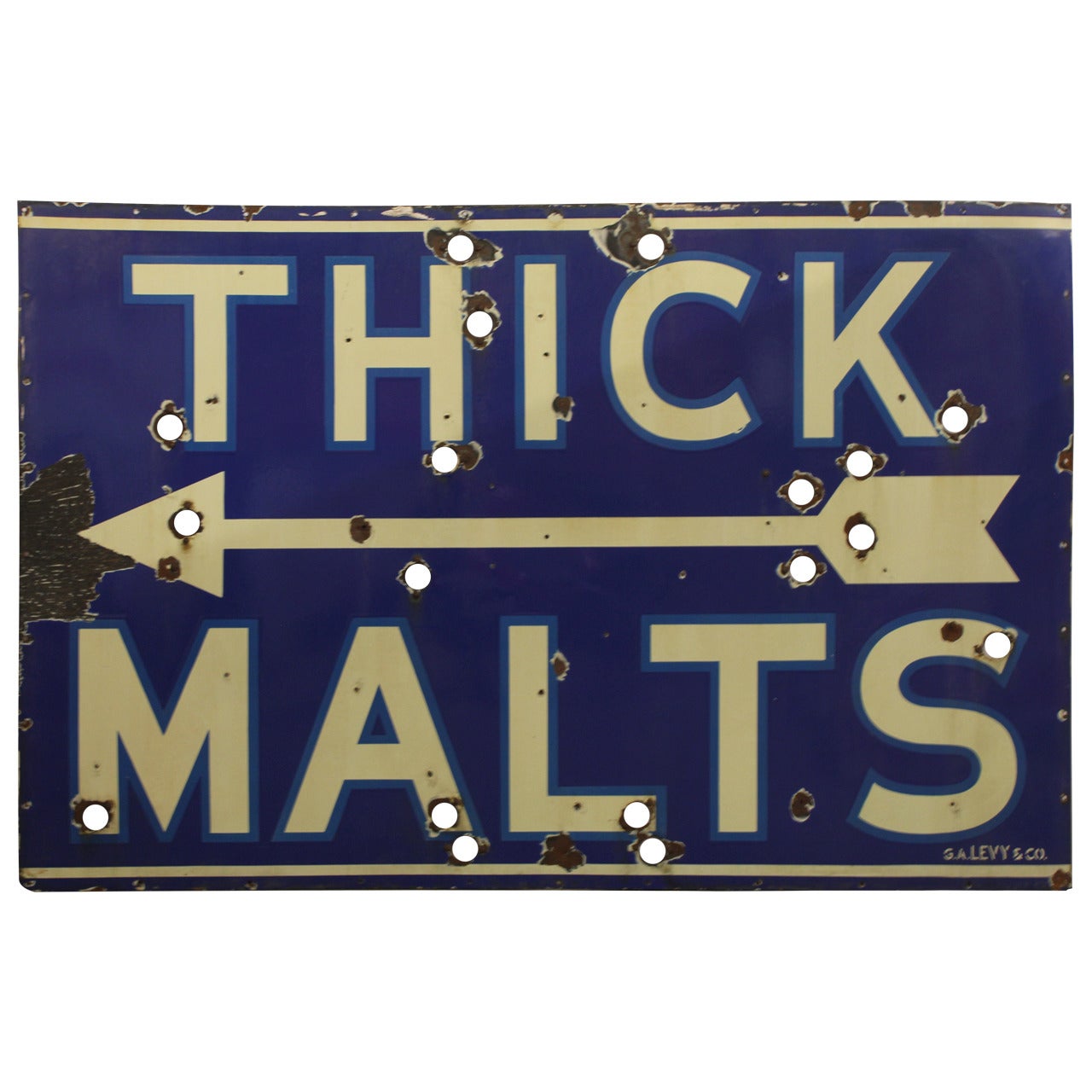 1930s Thick Malts Sign by Levy Co