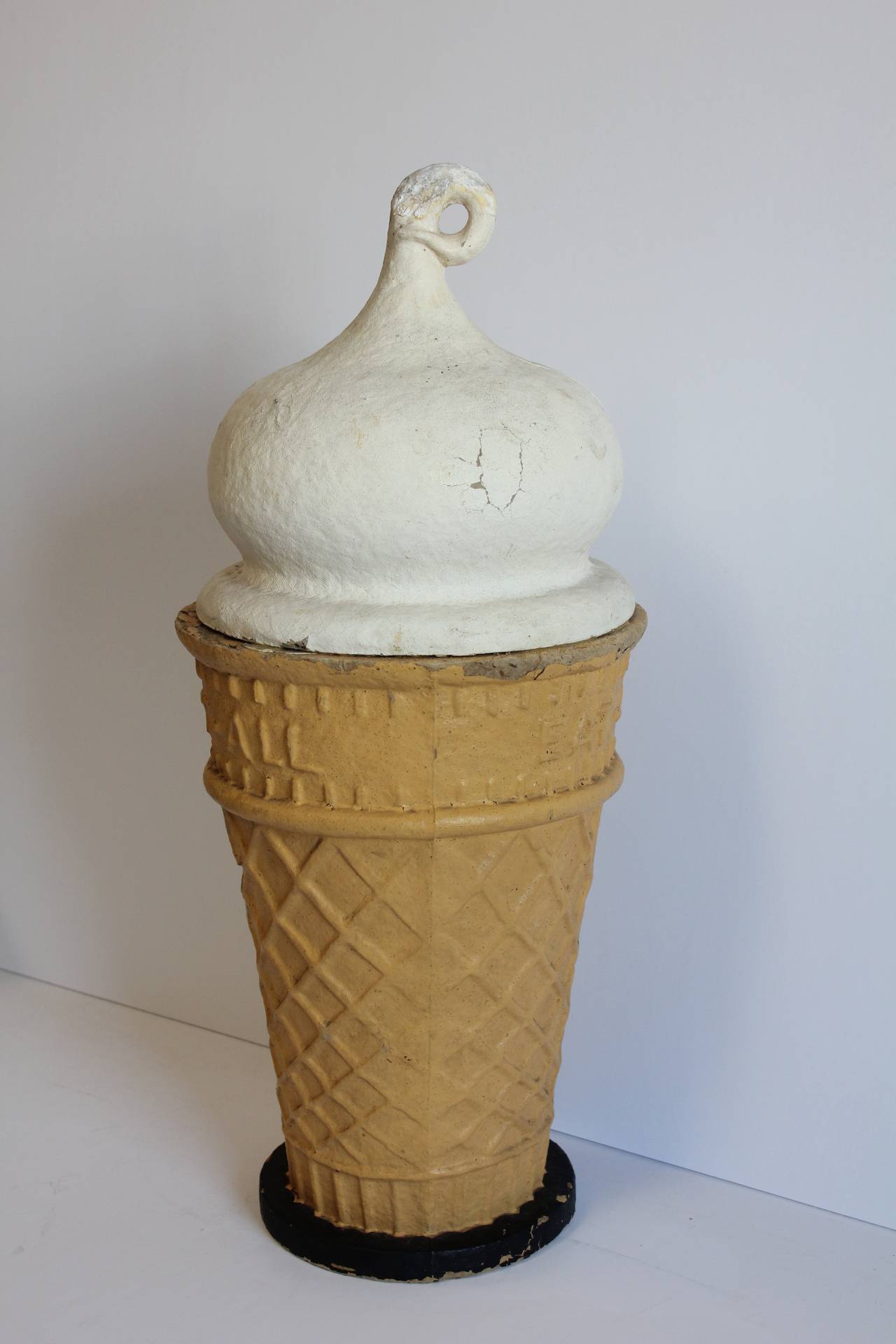 1950s Papier Mâché Ice Cream Cone Trade Sign "Eatitall" at 1stdibs