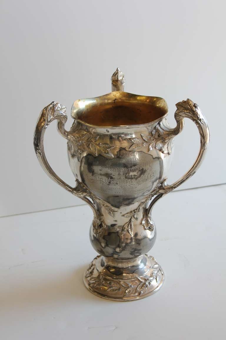 1910's ornate Indoor Rifle League Loving cup. 