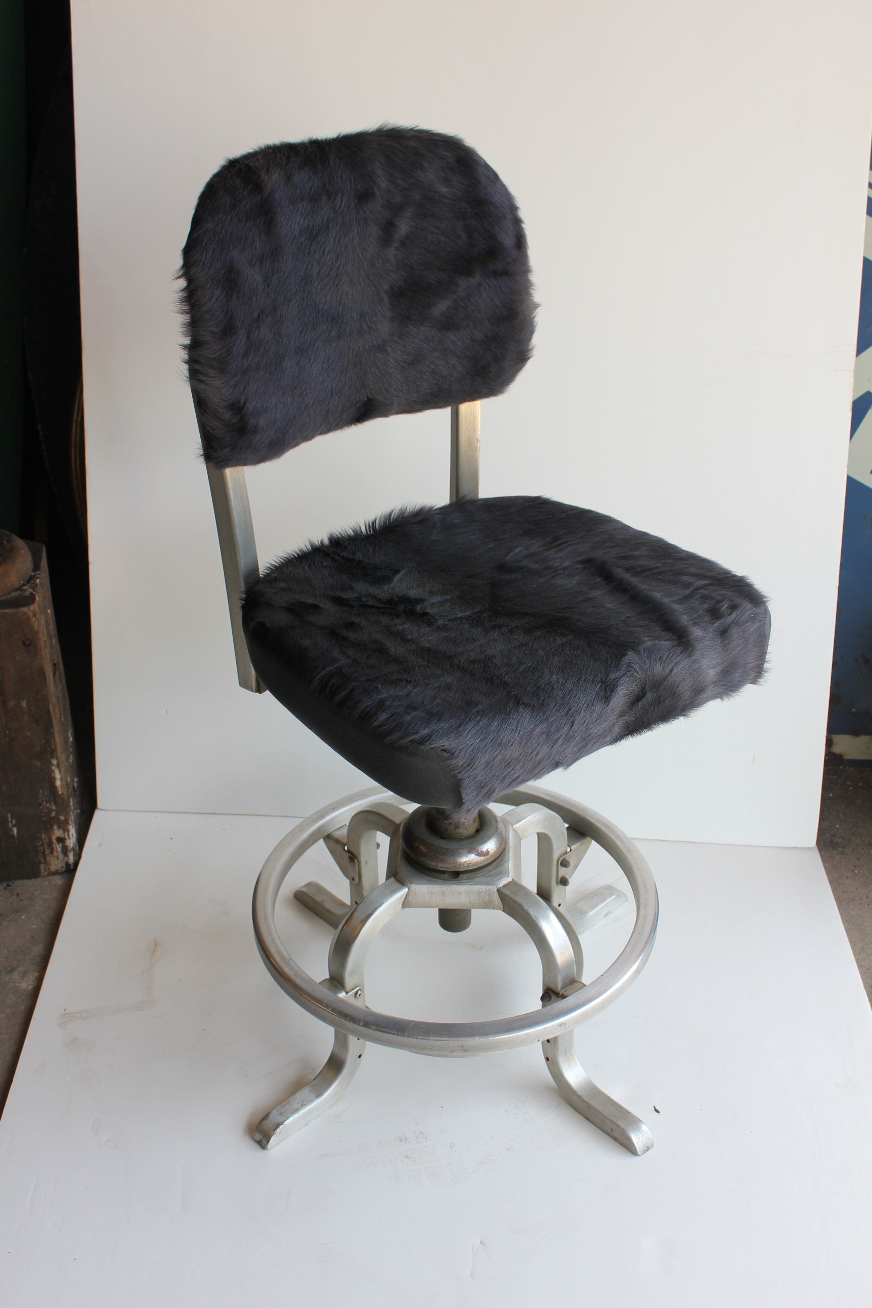  Desk Chair With Cowhide Upholstery by Goodform For Sale