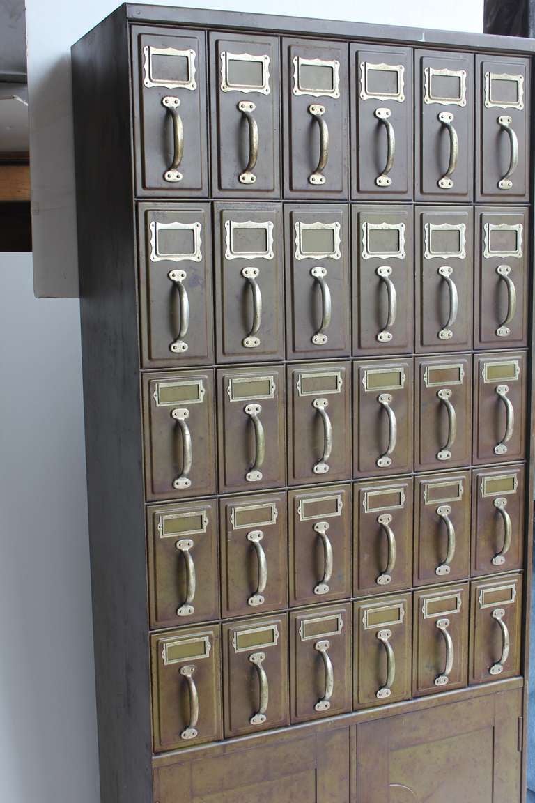 20th Century 1900s American Industrial Metal File Cabinet