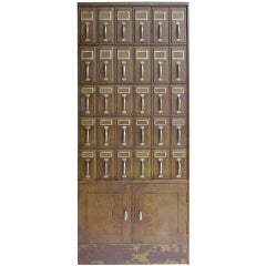Antique 1900s American Industrial Metal File Cabinet