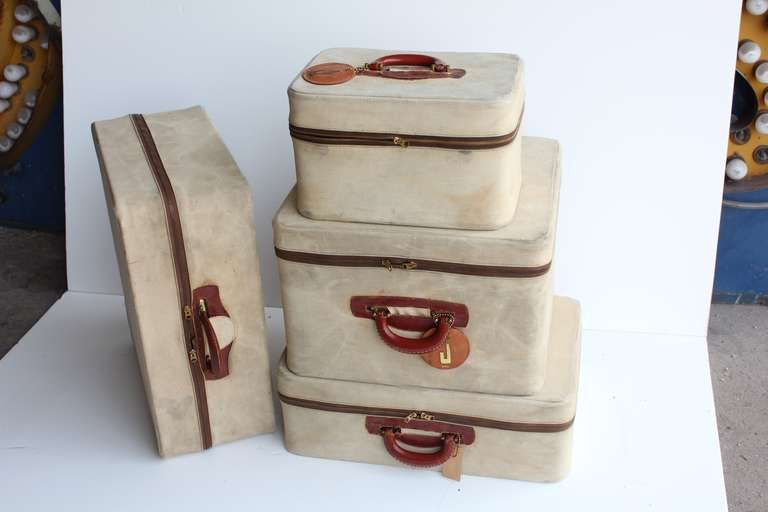 American Vintage Leather Suitcases by Dresner