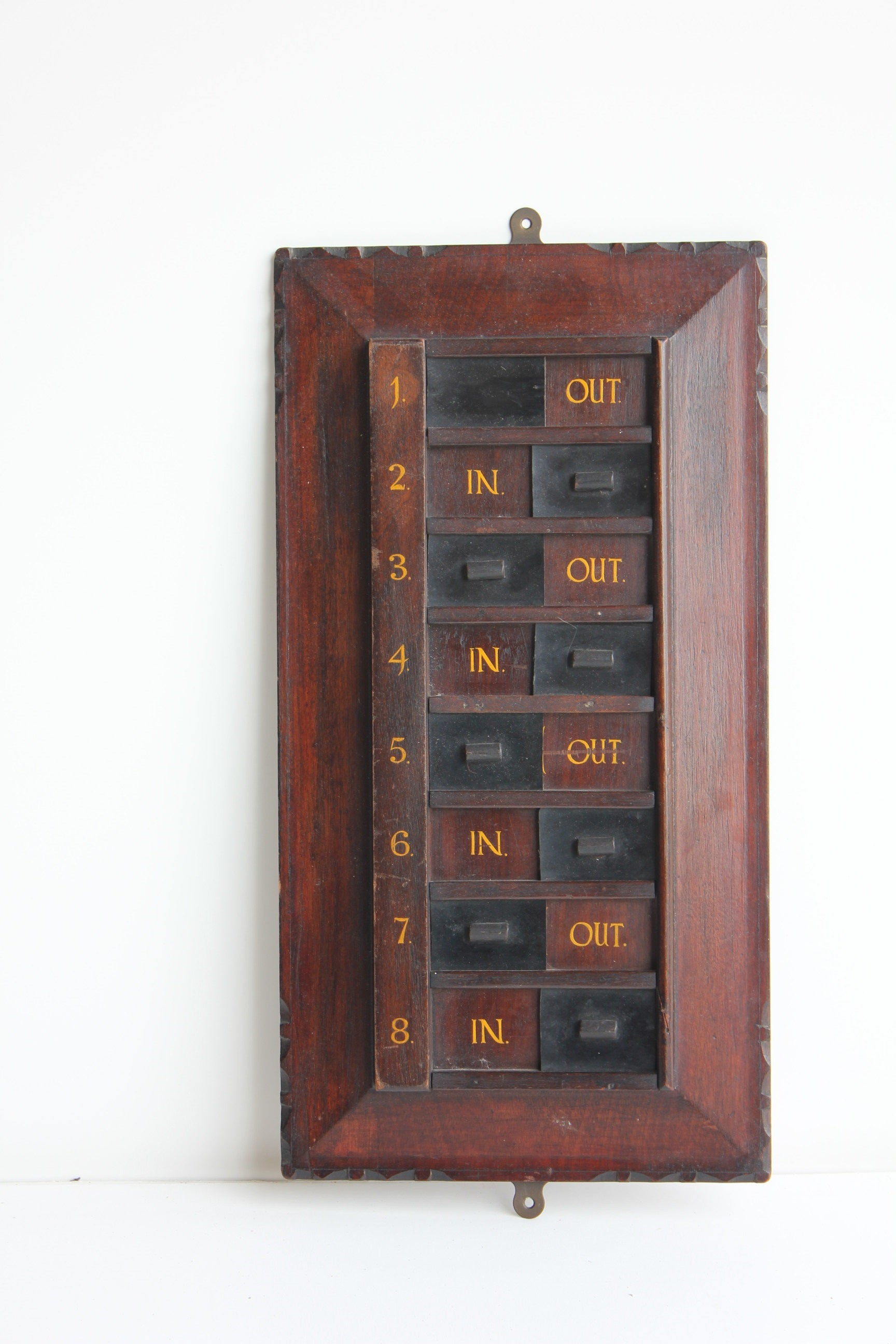 Antique Time In-Out Wall Plaque For Sale