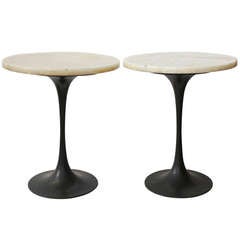 Pair of Eero Saarinen Tulip Base Side Tables by Knoll