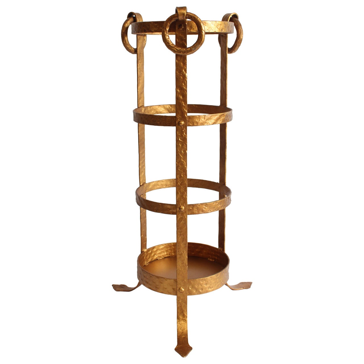 1930s Gilded Umbrella Stand For Sale