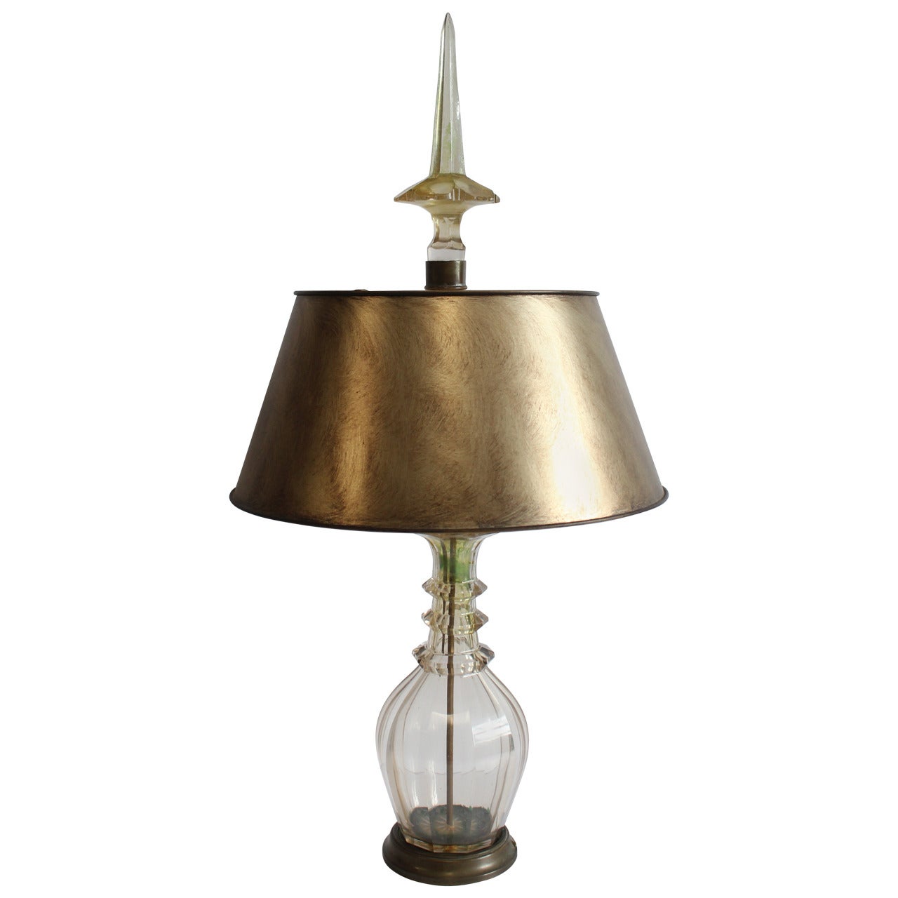 19th Century Moser Smoky Champagne Cut-Glass Table Lamp For Sale
