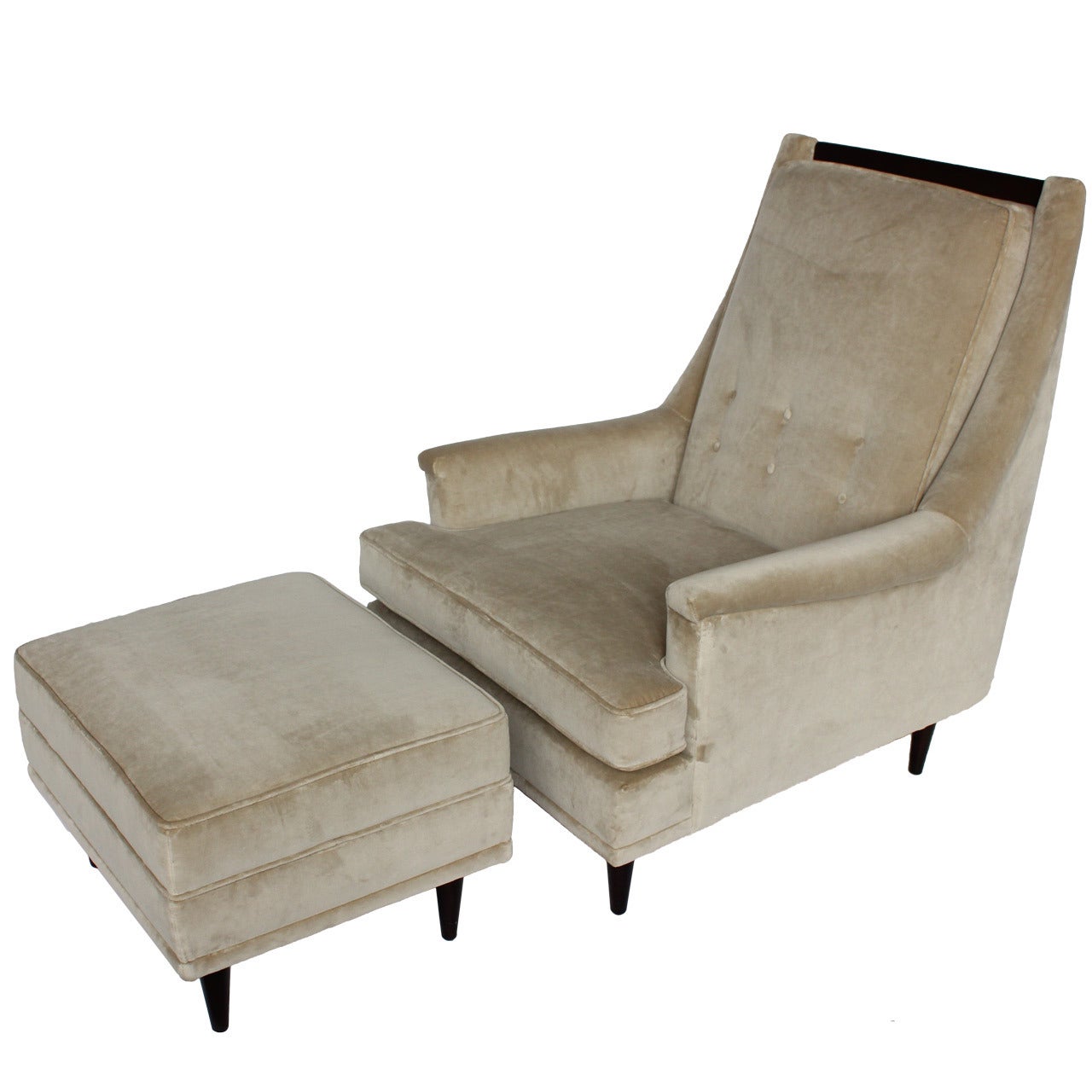 Stylish Paul McCobb Style Lounge Chair and Ottoman, more available