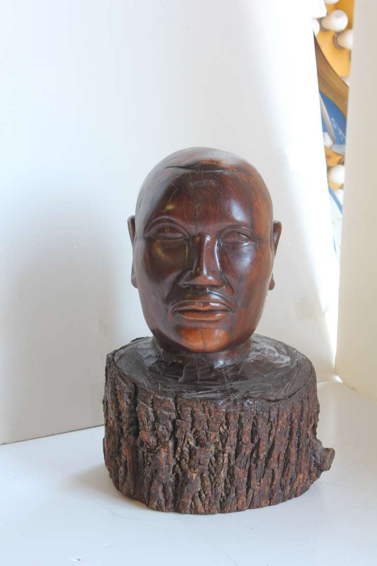 Giant Folk Art Hand Carved Wooden Sculpture In Good Condition For Sale In Chicago, IL