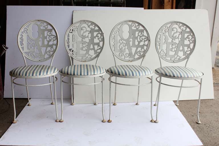 Mid century garden metal chairs by Woodard.